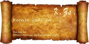 Kornis Zsóka névjegykártya
